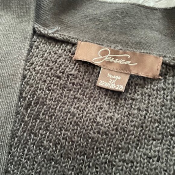 Jessica VTG Black Short Sleeved Cropped Sweater - Size 2X - Picture 8 of 11